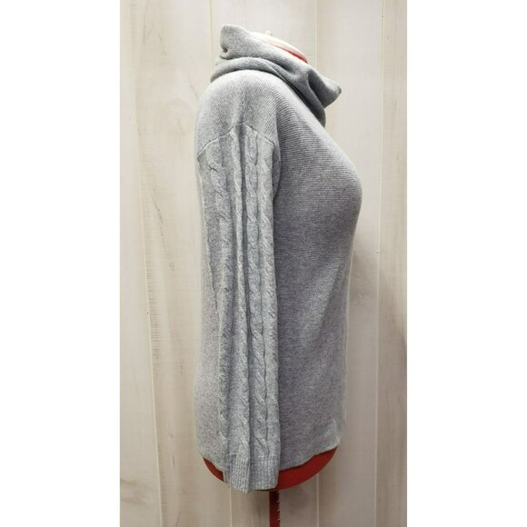 Talbots 100% Cashmere Cowl Neck Sweater, Gray, Long Sleeve, Women's Medium - Picture 8 of 9